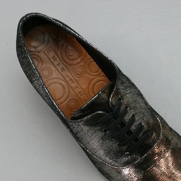 Chie Mihara 37.5 Ladies 7.5 Exito Metallic Silver Bronze Lace Shoes Pumps Heels - Picture 7 of 12